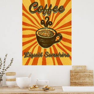 Retro Coffee Liquid Sunshine- Coffee Poster