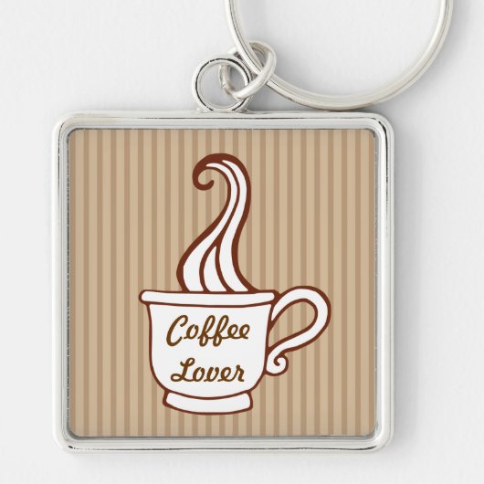 Retro Coffee Lover Sleutelhanger (Voorkant)