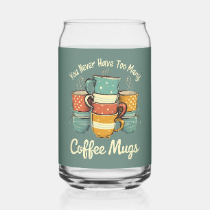 Retro Coffee Mok Stack Illustratie Blikvorm Glas