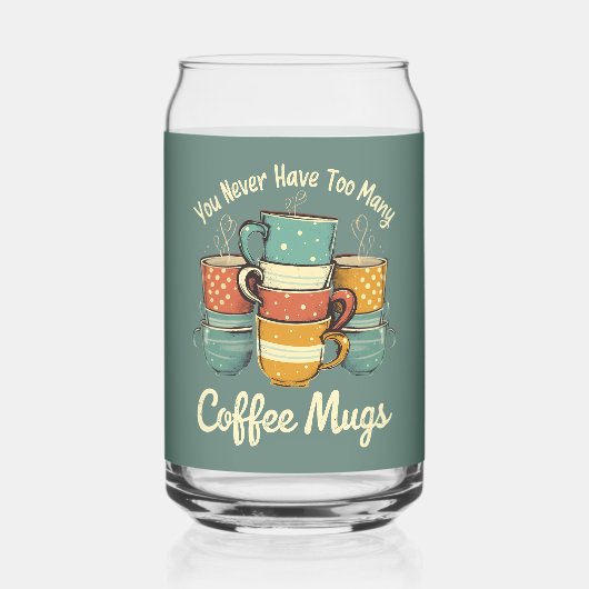 Retro Coffee Mok Stack Illustratie Blikvorm Glas (Voorkant)