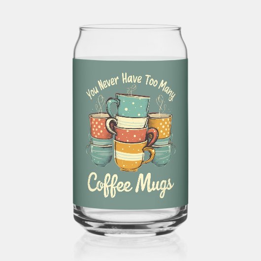 Retro Coffee Mok Stack Illustratie Blikvorm Glas (Achterkant)
