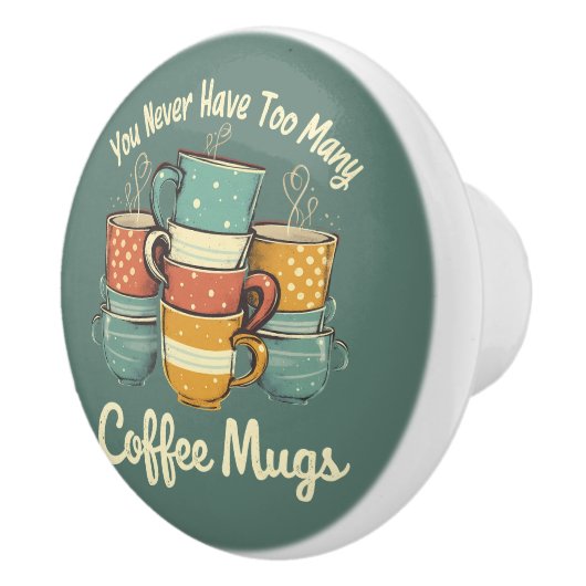 Retro Coffee Mok Stack Illustratie Keramische Knop (Rechts)