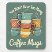 Retro Coffee Mok Stack Illustratie Muismat (Voorkant)