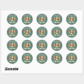 Retro Coffee Mok Stack Illustratie Ronde Sticker (Vel)