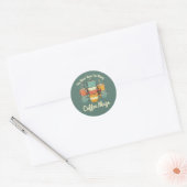Retro Coffee Mok Stack Illustratie Ronde Sticker (Envelop)