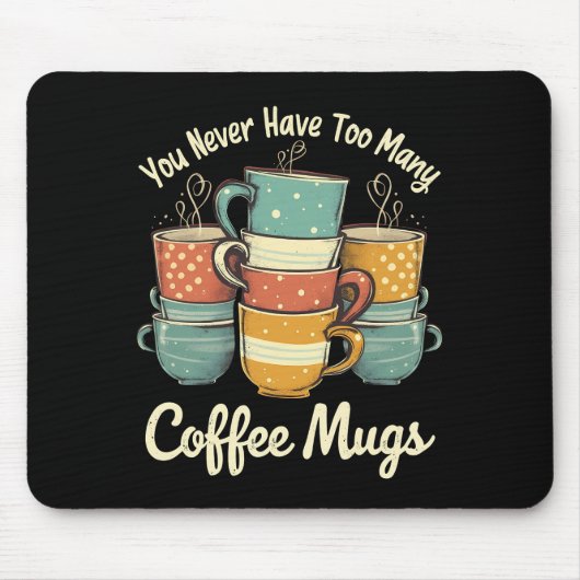 Retro Coffee Mok Stack ontwerp Muismat (Voorkant)