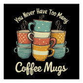 Retro Coffee Mok Stack  ontwerp Perfect Poster (Voorkant)