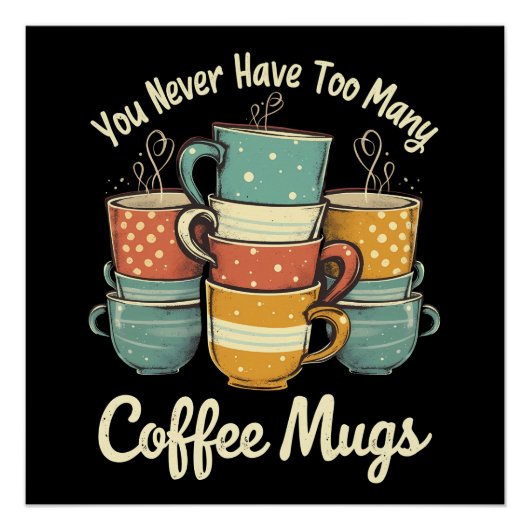 Retro Coffee Mok Stack  ontwerp Perfect Poster (Voorkant)