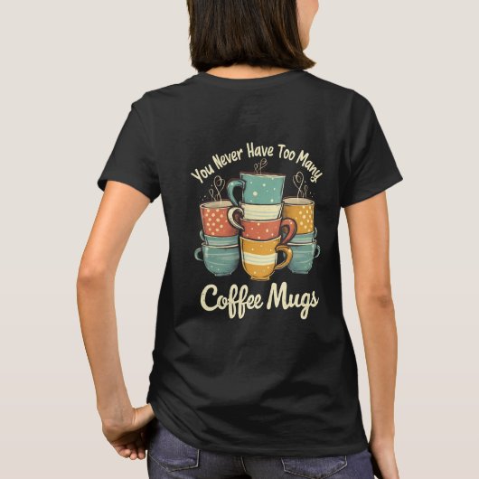 Retro Coffee Mok Stack  ontwerp T-shirt (Achterkant)