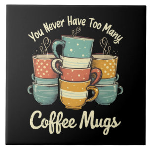 Retro Coffee Mok Stack ontwerp Tegeltje