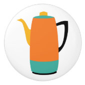 Retro Coffee Percolator Keramische Knop (Voorkant)