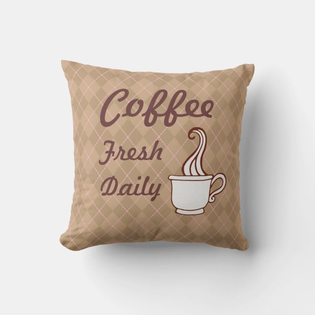 Retro Coffee Pillow Kussen (Voorkant)