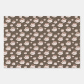 Retro Coffee Time Cups Brown Flat  Inpakpapier Vel (Voorkant 3)