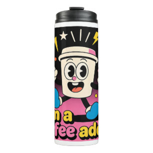 Retro Coffee Verslaafde Thermische Bekerkop - Grap Thermosbeker
