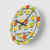 Retro Coffee Wall Clock Ronde Klok (Hoek)