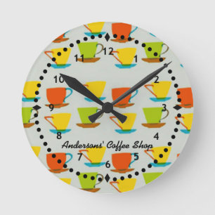 Retro Coffee Wall Clock Ronde Klok