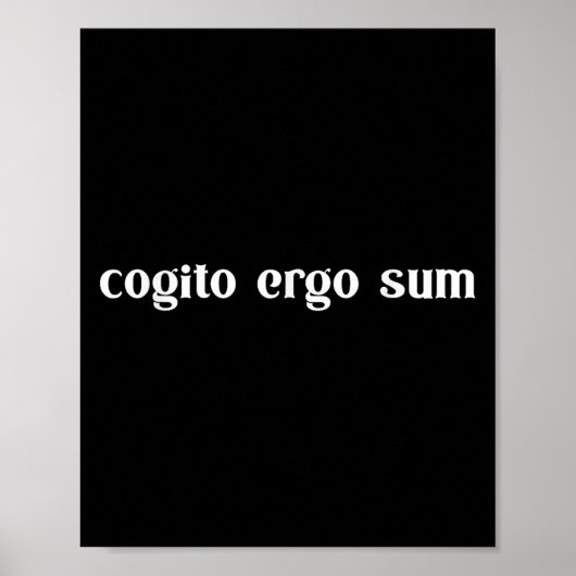 Retro Cogito Ergo Sum Metaphysics Humanism Ethics  Poster (Voorkant)