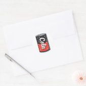 retro cola kan ontwerp ronde sticker (Envelop)
