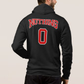 Retro College Rood Wit Zwart Niks Zero Sport Hoodie (Achterkant)
