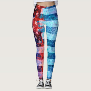 Retro Color American Flag #16 Leggings