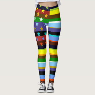 Retro Color American Flag #2 Leggings