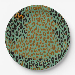 Retro Color Leopard Print Skin #24 Papieren Bordje