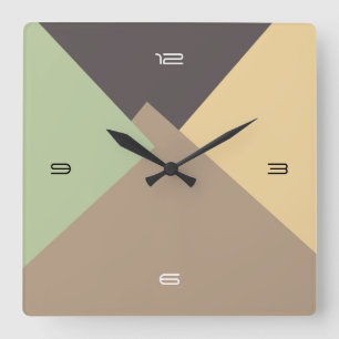 Retro Color Modern Geometric Pattern #10 Vierkante Klok