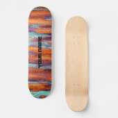 Retro Color Wood Grain Monogram Skateboard (Voorkant)