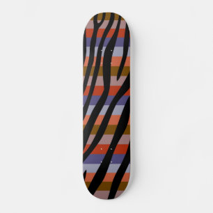 Retro Color Zebra Stripe Patroon 6 Skateboard
