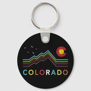 Retro Colorado Flag Rocky Mountain Souvenir Sleutelhanger