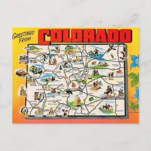 Retro Colorado Kaart Ansichtkaart