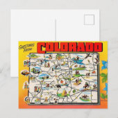 Retro Colorado Kaart Ansichtkaart (Voorkant / Achterkant)
