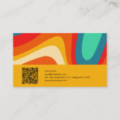 Retro coloré avec Carte de visite QR (Dos)