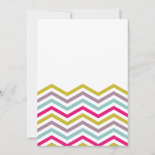 Retro coloré Chevron Engagement Party Invitation (Dos)