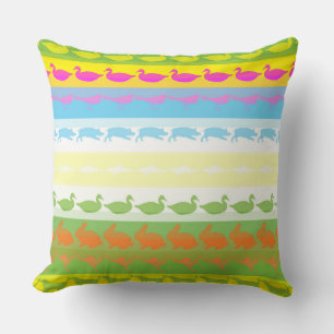 Retro Colorful Animals Patroon #4 Kussen