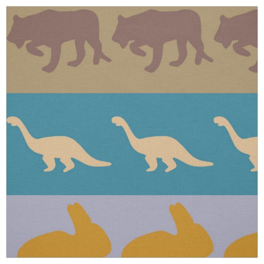 Retro Colorful Animals Patroon #8 Stof (Swatch)