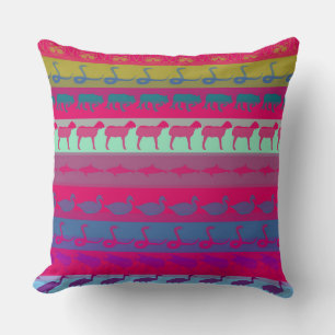 Retro Colorful Animals Patroon Kussen