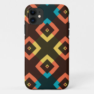 Retro Colorful Argyle Squares iPhone 11 Hoesje
