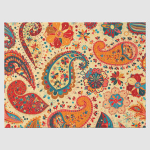 Retro Colorful Beauful Boho Bohemian Paisley Tissuepapier