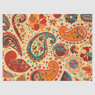 Retro Colorful Beauful Boho Bohemian Paisley Tissuepapier