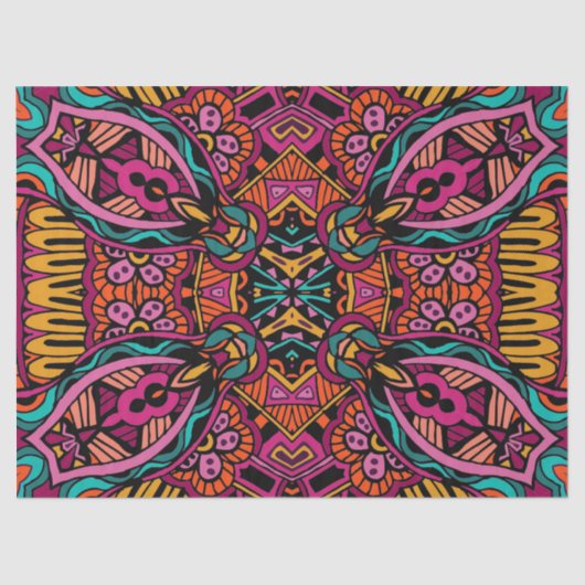 Retro Colorful Beauful Boho Bohemian Tissuepapier (Voorkant)