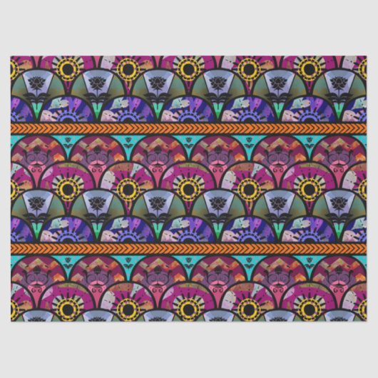 Retro Colorful Beauful Boho Bohemian Tissuepapier (Voorkant)