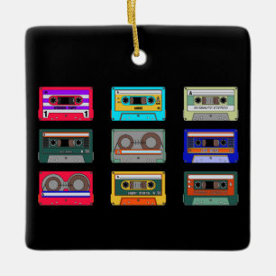 Retro Colorful Cassettes 80 Nostalgia Keramisch Ornament