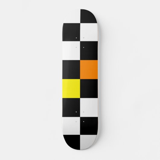 Retro Colorful Checkerboard 2 Skateboard (Voorkant)