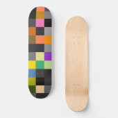 Retro Colorful Checkerboard Skateboard (Voorkant)