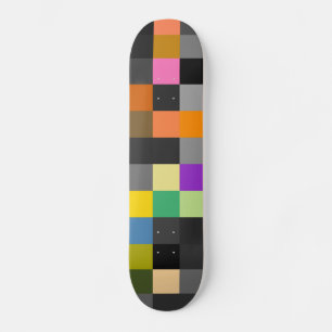 Retro Colorful Checkerboard Skateboard