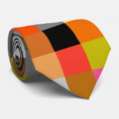 Retro Colorful Checkerboard-Stropdassen Stropdas (Opgerold)