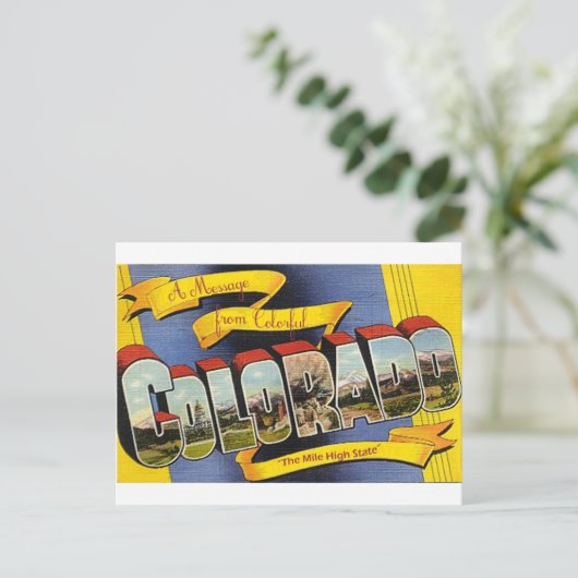 Retro Colorful Colorado Briefkaart (Staand voorkant)