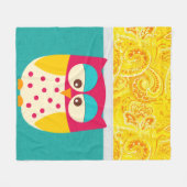 Retro Colorful Custom Owl Fleece Deken (Voorkant (Horizontaal))