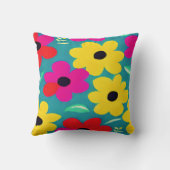 Retro Colorful Flowers Nursery Art Kussen (Achterkant)